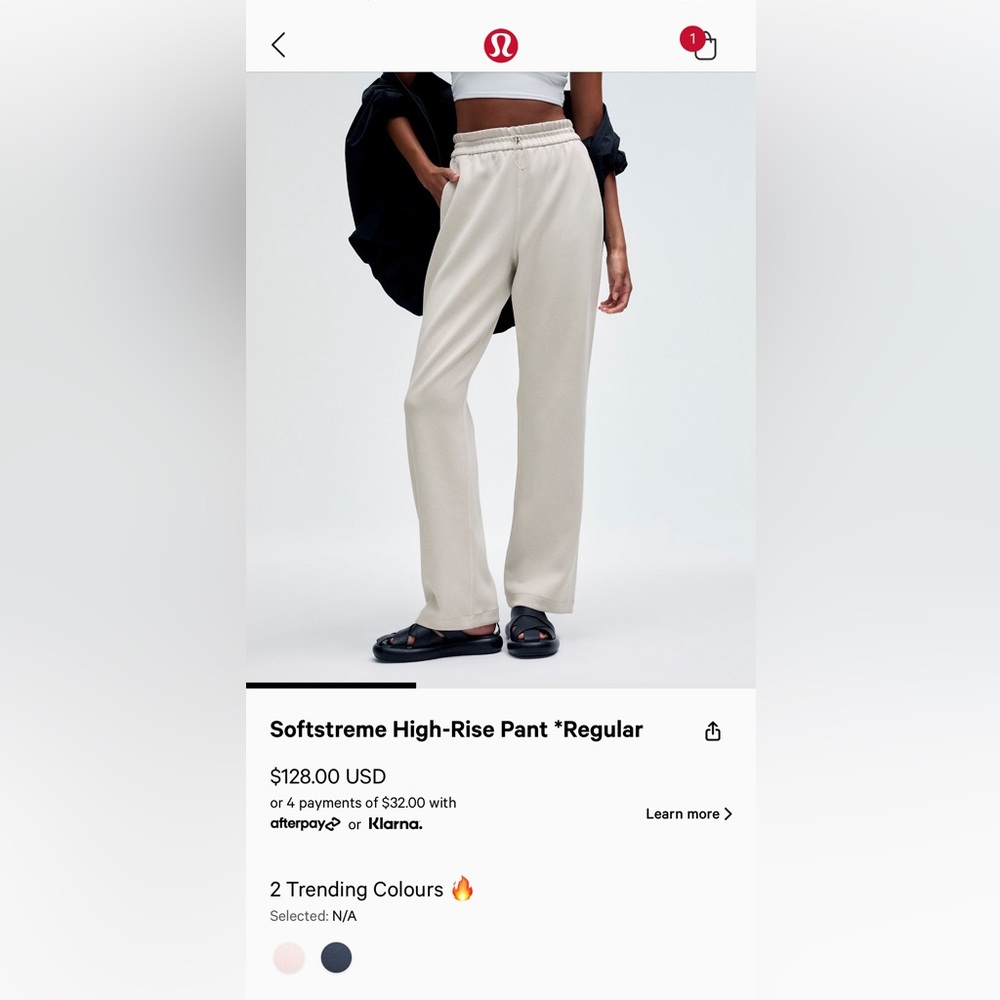 lululemon softstreme pants in the color bone